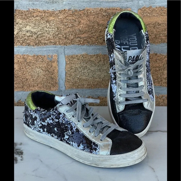 P448 John Sequin Sneakers size 6 - Picture 1 of 17